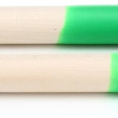 Zildjian Maple Dip Series Drumsticks - 5A - Wood Tip - Green (5-pack) Bundle