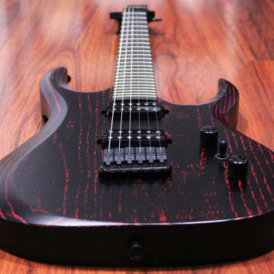 Halo Guitars Merus 6 String Bare Knuckle True Grit Humbuckers Hannes Bridge Swamp Ash Body Red image 4