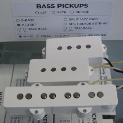 Lindy Fralin P-J Bass Pickups Set White image 1
