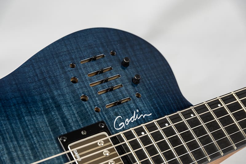 A6 ULTRA Denim Blue Flame | Godin Guitars