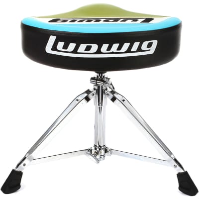 Ludwig LAC48TH Atlas Classic Saddle Drum Throne, Blue/Olive image 3