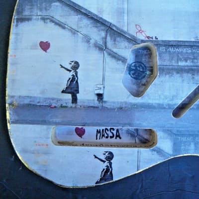 MASSA  Guitars U.S.A Model: Banksy Grim Reaper & Banksy Girl With balloon image 4