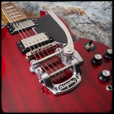 2018 Epiphone G-400 Pro SG with Bigsby - Cherry image 8