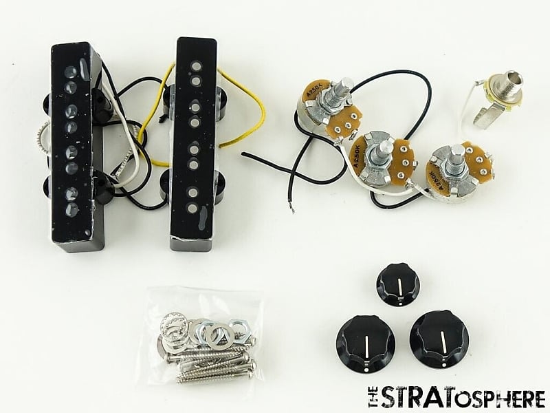 LEFTY Fender Player Jazz Bass PICKUPS POTS KNOBS SET Alnico 5 Reverb