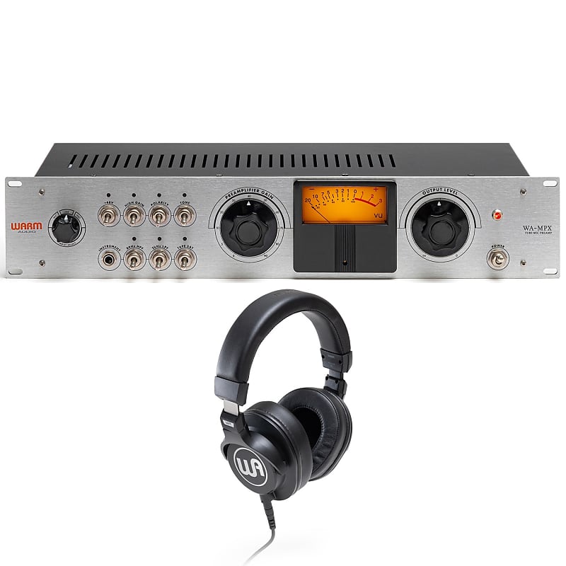 Warm Audio WA-MPX Single-Channel Tube Microphone Preamp w/ WA-HR HeadRoom Headphones, Black  			