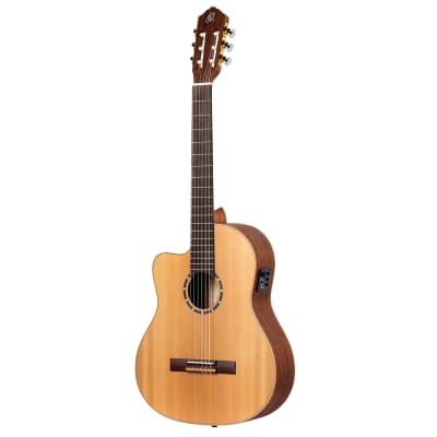 Ortega Family Series Pro RCE131 Acoustic-Electric Left-Handed Classical Guitar, 52mm Nut for sale