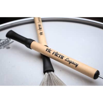 Vic Firth LB Retractable Adjustable Wire Legacy Brushes w/ Wood Handle image 4