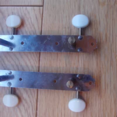Kluson Vintage 1960s USA NOS 2-On-A-Plate Slotted or Solid Headstock Open Gear Tenor Guitar, Bass or Banjo Tuners. image 2