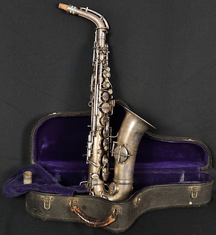 1922 Conn New Wonder Silver Plated Alto Saxophone Sax Gold Wash w/ OHSC