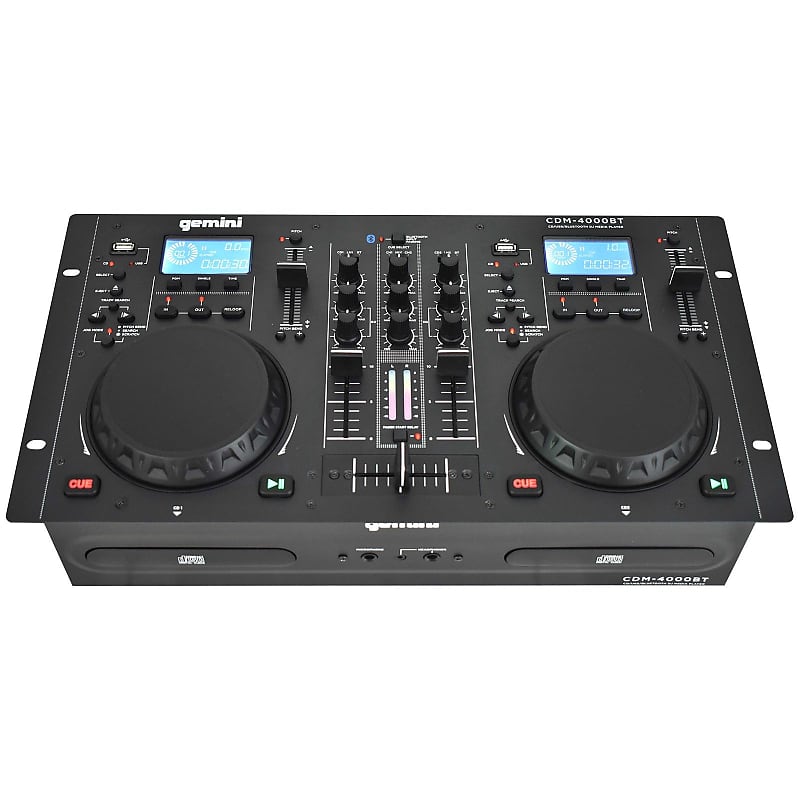 Gemini CDM-4000BT CD/MP3/USB DJ Media Player Mixer Controller, Black Flight  Case