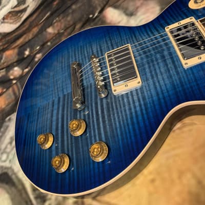 BLUE AXCESS 🦋! 2013 Gibson Custom Shop Les Paul Standard Axcess Figured Trans Translucent Transparent Blue Burst Ocean Water Blueberry F Flamed Maple Top Special Order Limited Edition Exclusive Run Coil Split 496R 498T ABR-1 Stopbar Tailpiece Modern image 5