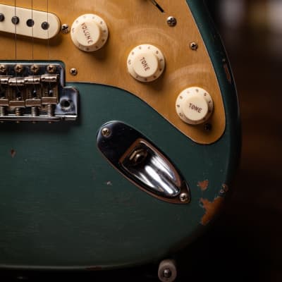 Fender Custom Shop Limited Edition Roasted "Big Head" Stratocaster - Faded Aged Sherwood Green Metallic image 12
