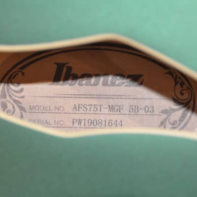 IBANEZ Artcore AFS75T MGF Metallic Green Flat / Hollow Body / AFS75T-MGF image 8