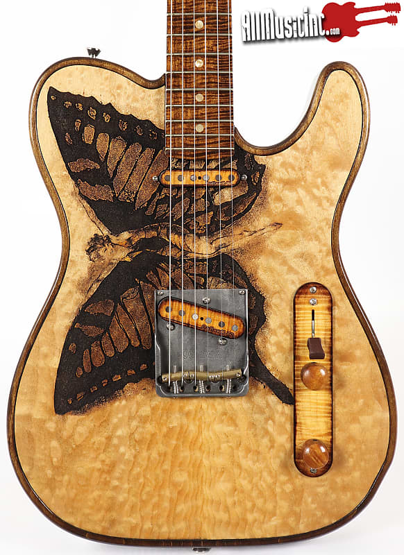 Walla Walla USA Maverick Laser Winged Gal Tele Electric Guitar w/ Gator Case image 1