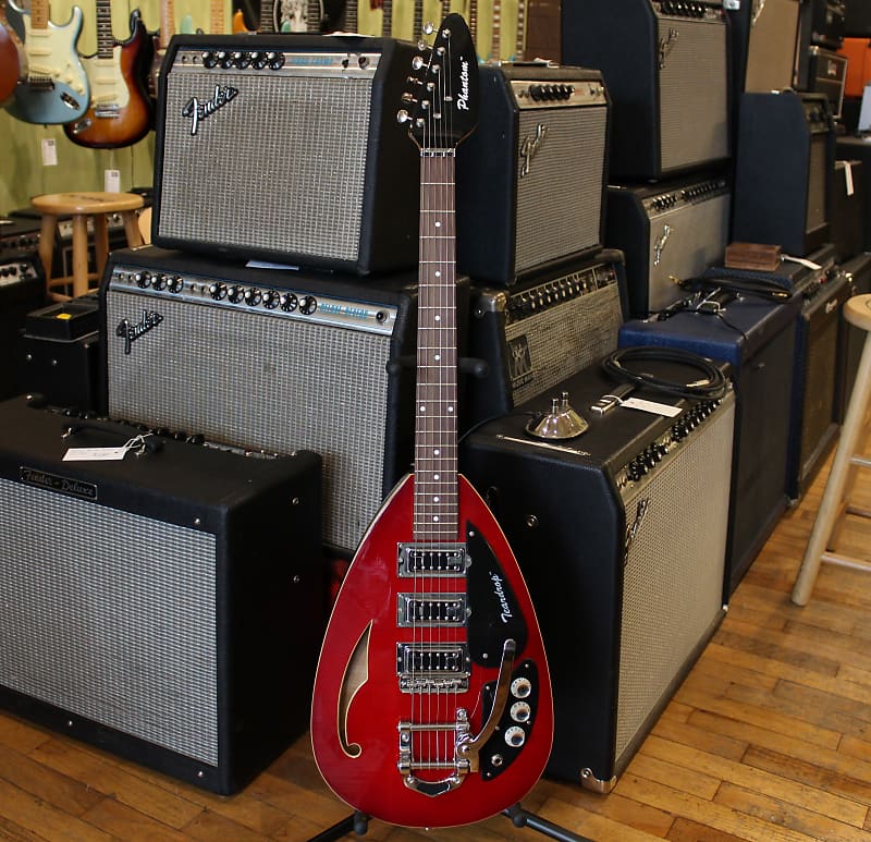 Phantom Guitar Works Tear Drop Deluxe 2007 Red Reverb
