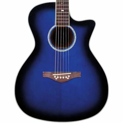 Daisy Rock DR6278 Wildwood Cutaway Acoustic Electric Guitar Royal Blue Burst image 2