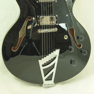 D'Angelico DAPDCSBKCTCB Premier DC Semi-Hollow Electric Guitar w/ Gig Bag, Black image 6