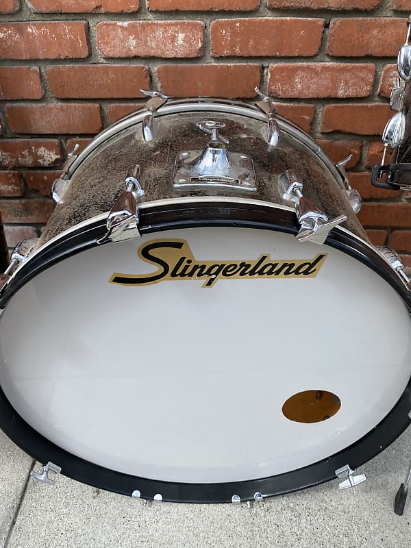 Slingerland Mirror Black Chrome 24” Bass Drum 1970s Vintage image 1