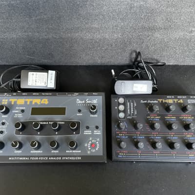 Dave Smith Instruments Tetra Desktop 4-Voice Polyphonic Synthesizer 2009 - 2016 - Black & Stereoping Thet4 midi controller