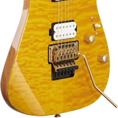 Charvel ProMod DK24 HH FR M Electric Guitar, Quilt-Top Dark Amber image 4