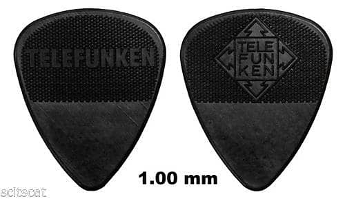 New Telefunken Elektroakustik Graphite Guitar Picks 1mm Thin Diamond (6-pack) image 1
