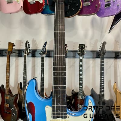 Schecter USA Custom Shop Nick Johnston Traditional Electric Guitar w/ Case-Lake Placid Blue over 3-Tone Sunburst (Heavy Relic) image 22