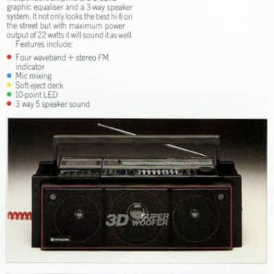 Hitachi TRK-7620E 3D7 1984 BoomBox | Reverb The Netherlands