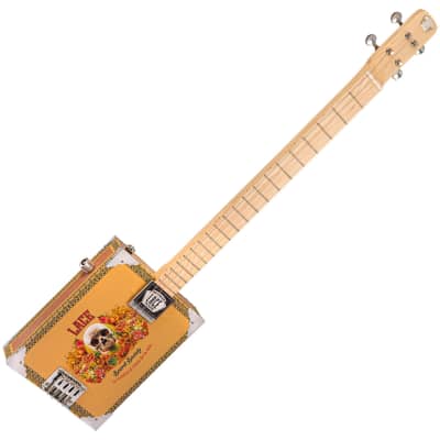 Lace Cigar Box Electric Guitar ~ 4 String ~ Secret Society for sale