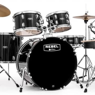 Mapex Rebel 5 Piece Complete Drum Kit w/ Fast Size Toms Black RB5844FTCDK image 1