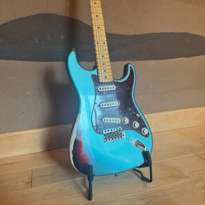 Fender Custom Shop '57 Reissue Stratocaster Heavy Relic 2013 - Teal and Sunburst image 19
