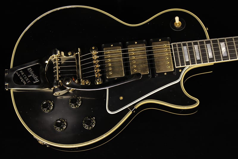Immagine Gibson Custom Murphy Lab 1957 Les Paul Custom Reissue "Black Beauty" 3-Pickup Bigsby Light Aged (#995) - 1