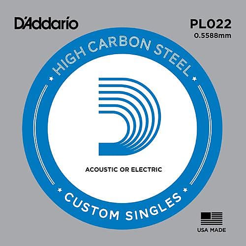 D'Addario PL022 Nickel  Ball End .022 Single String image 1