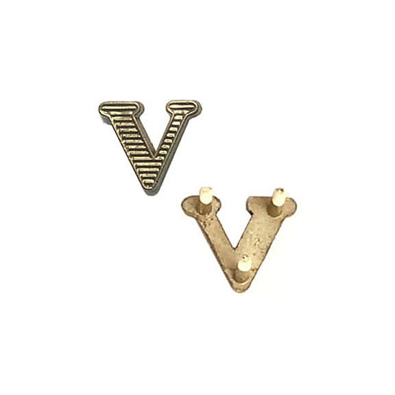 Small JMI Vox Style "V" Letter, Painted With Gold Leaf Paint image 1