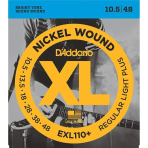 D'Addario EXL110+ Nickel Wound Electric Guitar Strings, Regular Light Plus Gauge