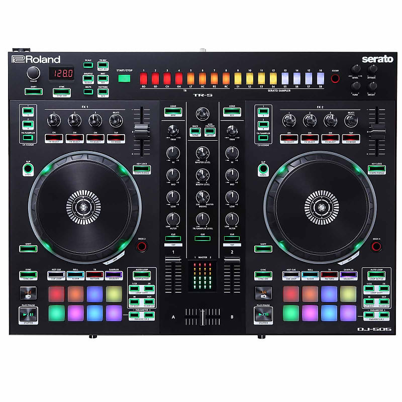 Roland DJ-505 2-Channel Quad Deck Serato DJ Controller w Built In Drum Effects image 1