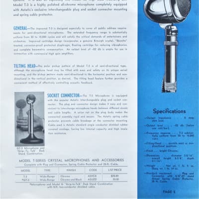 Vintage 1950's Astatic T-3 crystal "bullet" microphone High Z harp mic  prop display JT30 D104 image 2
