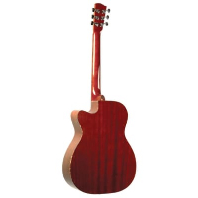 Savannah SGO-16CE Mahogany Top Cutaway 000-Body Acoustic Electric Guitar, Natural image 2