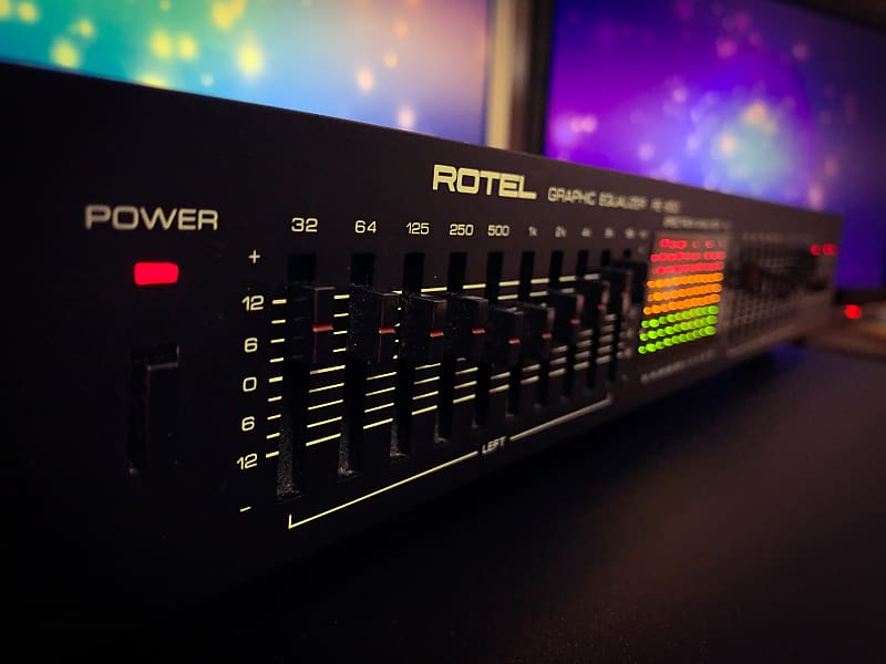 Rotel RE-830 1982 Black 🔥RaRe🔥 Vintage Stereo Graphic Equalizer image 1