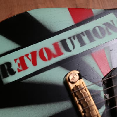 Slick Guitars SL50 Custom Painted Skullcat Revolution Qnstang image 15