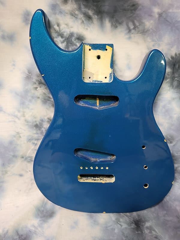 Vintage Blue Japan Strat Style Guitar Body Luthier Parts image 1