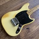 Vintage 1977-1978 Fender Mustang Electric Guitar Blonde Offset Body w/ Hardshell Case + Tremolo arm
