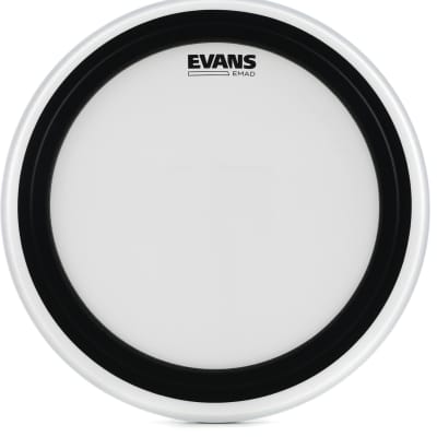 Evans EMAD Coated Bass Drum Batter Head - 18 inch  Bundle with Evans PB2 Double Bass Drum Patch (pair) - Black Nylon image 2