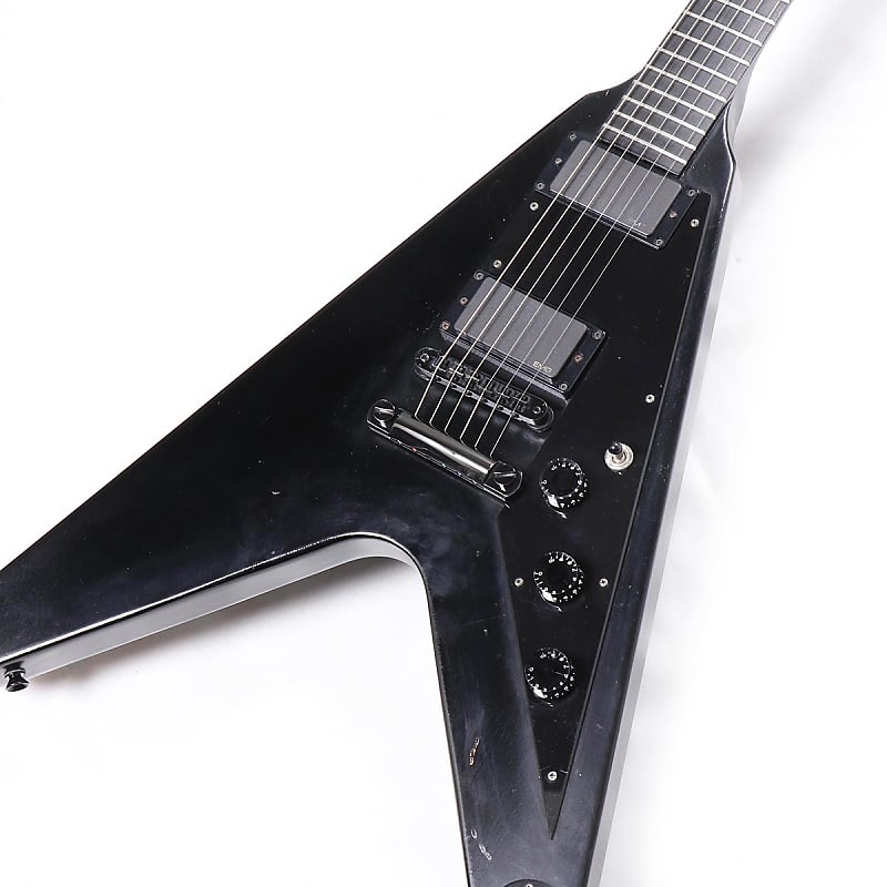 ギター Gibson LTD Flying V Gothic II EMG 2006 Gibson Flying V Gothic II Matte Black EMG's
