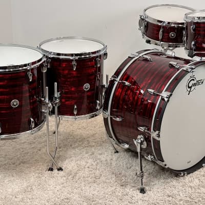 Gretsch 24/12/14/16/5.5x14" Brooklyn Drum Set - Red Oyster Pearl image 4
