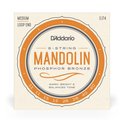 D'Addario EJ74 Mandolin Strings, Phosphor Bronze, Medium, 11-40 image 1