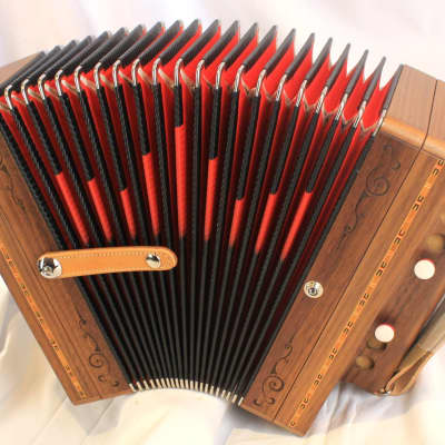 NEW Walnut Beltuna Cajun Melodeon Diatonic Button Accordion D BINCI LMMH 10 2 image 2