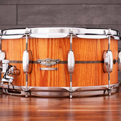 TAMA 14 X 6.5 STAR RESERVE STAVE ASH SNARE DRUM, OILED AMBER (PRE-LOVED) image 2