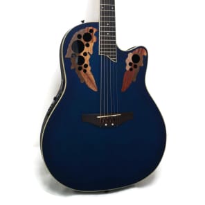 Applause by Ovation AE147 Mid-Depth Acoustic-Electric Guitar - Trans Blue image 1