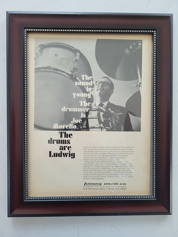 1968 Ludwig Drums Promotional Ad Framed Joe Morello Original Reverb