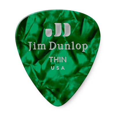 Dunlop Geniune Celluloid Classics Picks (12 Pack, Thin, Green Pearl) image 1